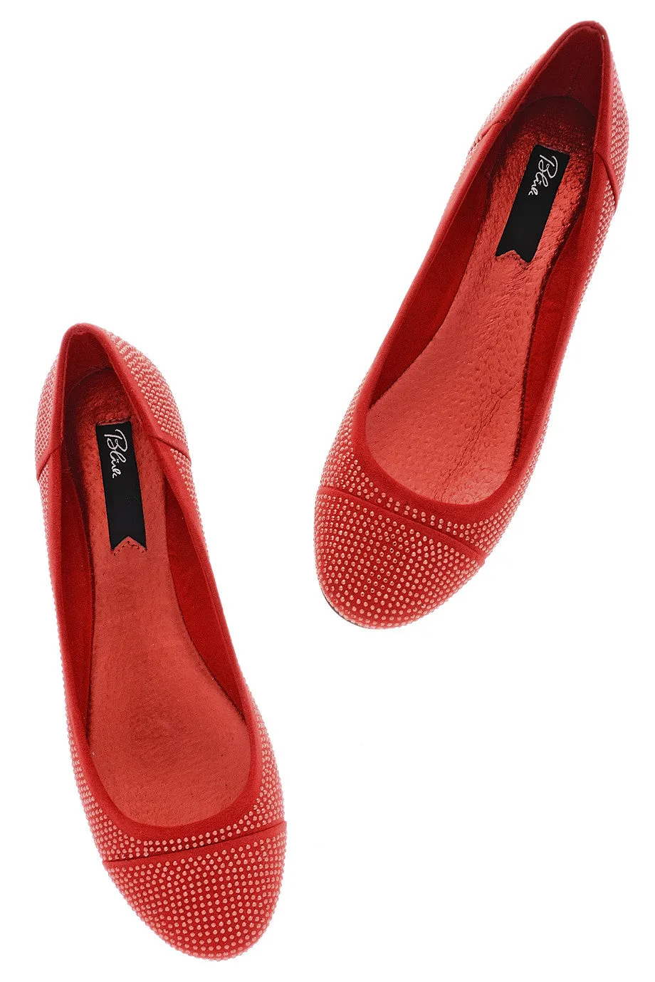 BLINK AUGUSTA Red Studded Ballerinas