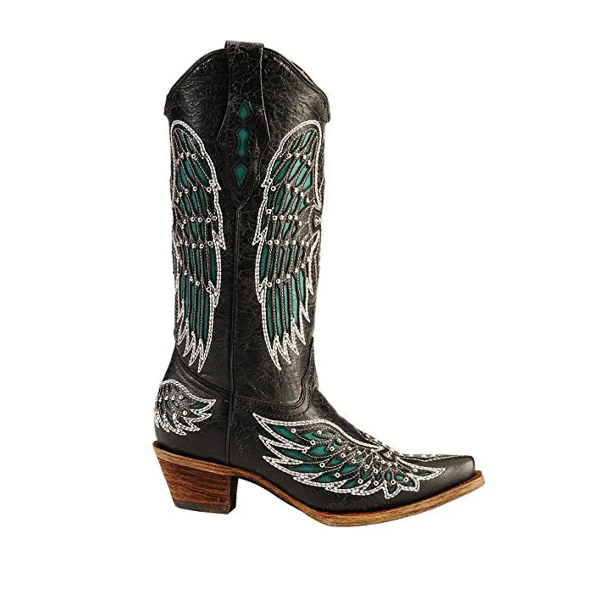 Corral Women's Wing Inlay & Cross Embroidery Snip Toe Cowgirl Boot - A1048