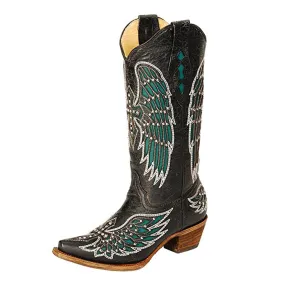 Corral Women's Wing Inlay & Cross Embroidery Snip Toe Cowgirl Boot - A1048