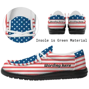 Customized Patriotic Casual Shoe, Canvas Walking Sneaker,  Oxford Lace-Ups Shoes from Men and Women,2202-C0601