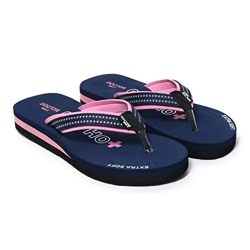 Doctor Walk Extra Soft Ortho Slippers for Women (WDW-018-Blue-06) Blue 6 Kids UK