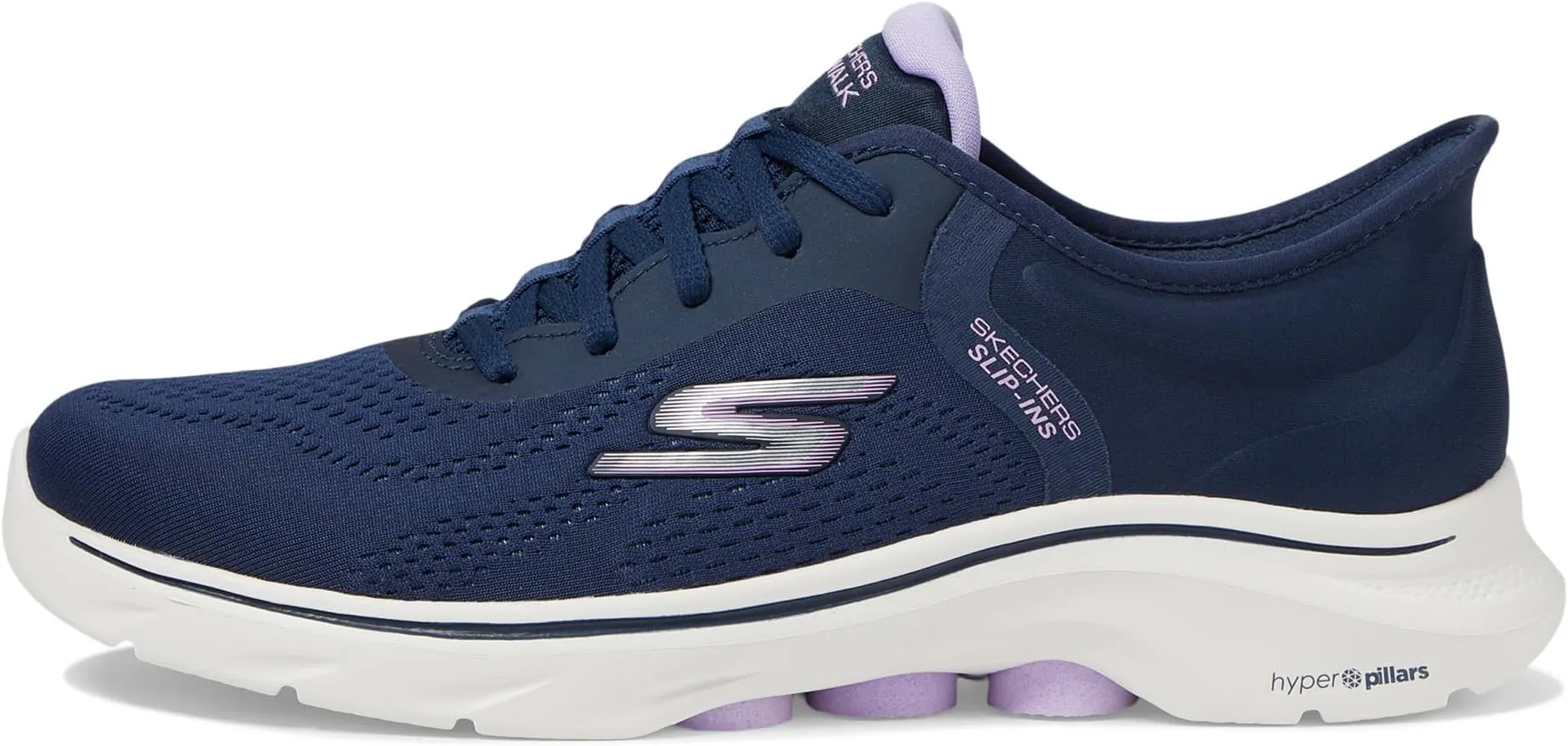 Go Walk 7 Valin Hands Free Slip-Ins SKECHERS Performance Sneakers, Navy/Lavender