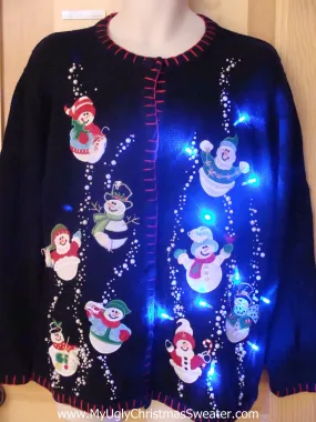 Light Up Christmas Sweater with Snowmen